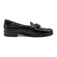 Franco Ostrich Quill Tassel Loafer in Black by Zelli Italia