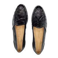 Franco Ostrich Quill Tassel Loafer in Black by Zelli Italia