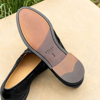 Franco Ostrich Quill Tassel Loafer in Black by Zelli Italia