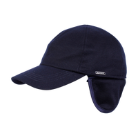 Loro Piana 'Storm System' 100% Cashmere Baseball Classic Cap with Earflaps in Navy (Size 60) by Wigens