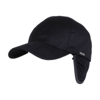 Loro Piana 'Storm System' 100% Cashmere Baseball Classic Cap with Earflaps in Black or Navy (Sizes 60, 61, and 62) by Wigens