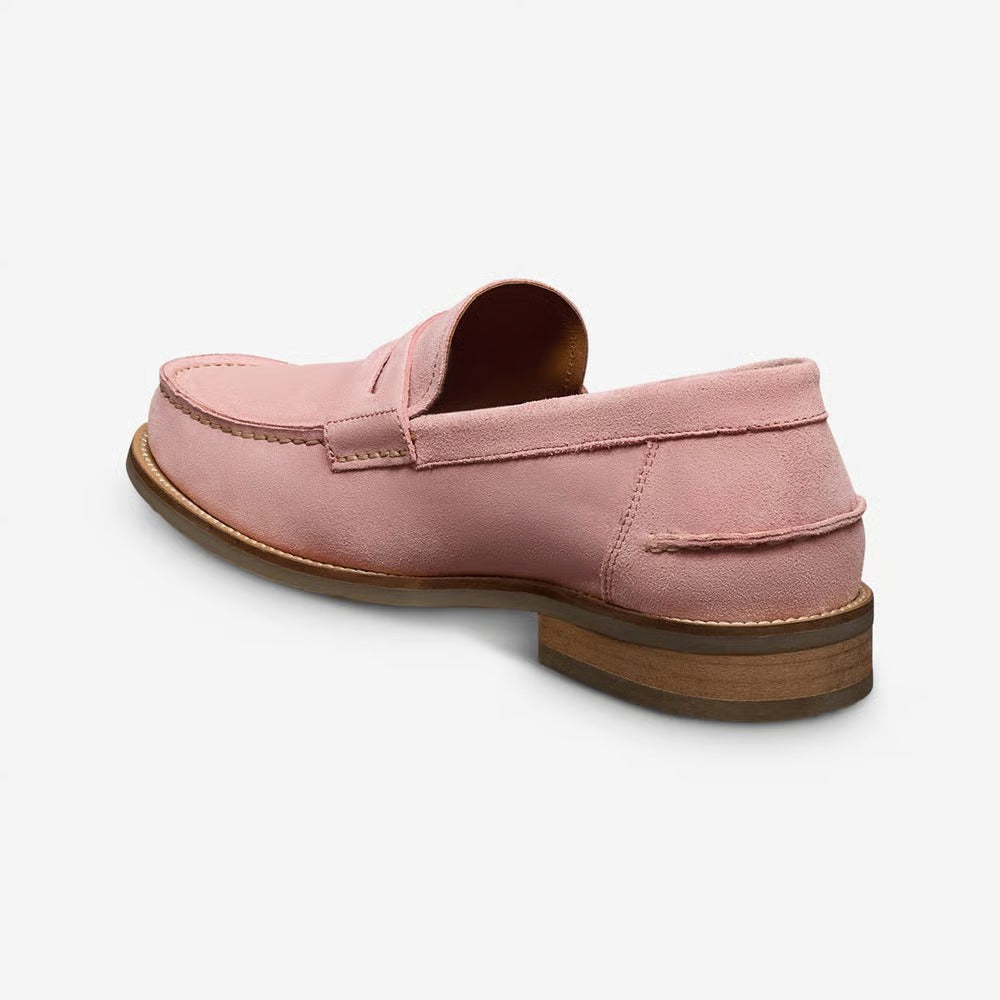 Sorrento Moccasin-Style Penny Loafer in Light Pink Suede by Allen Edmonds