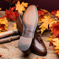 Franco Teju Lizard Tassel Loafer in Cognac by Zelli Italia