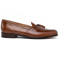 Franco Teju Lizard Tassel Loafer in Cognac by Zelli Italia