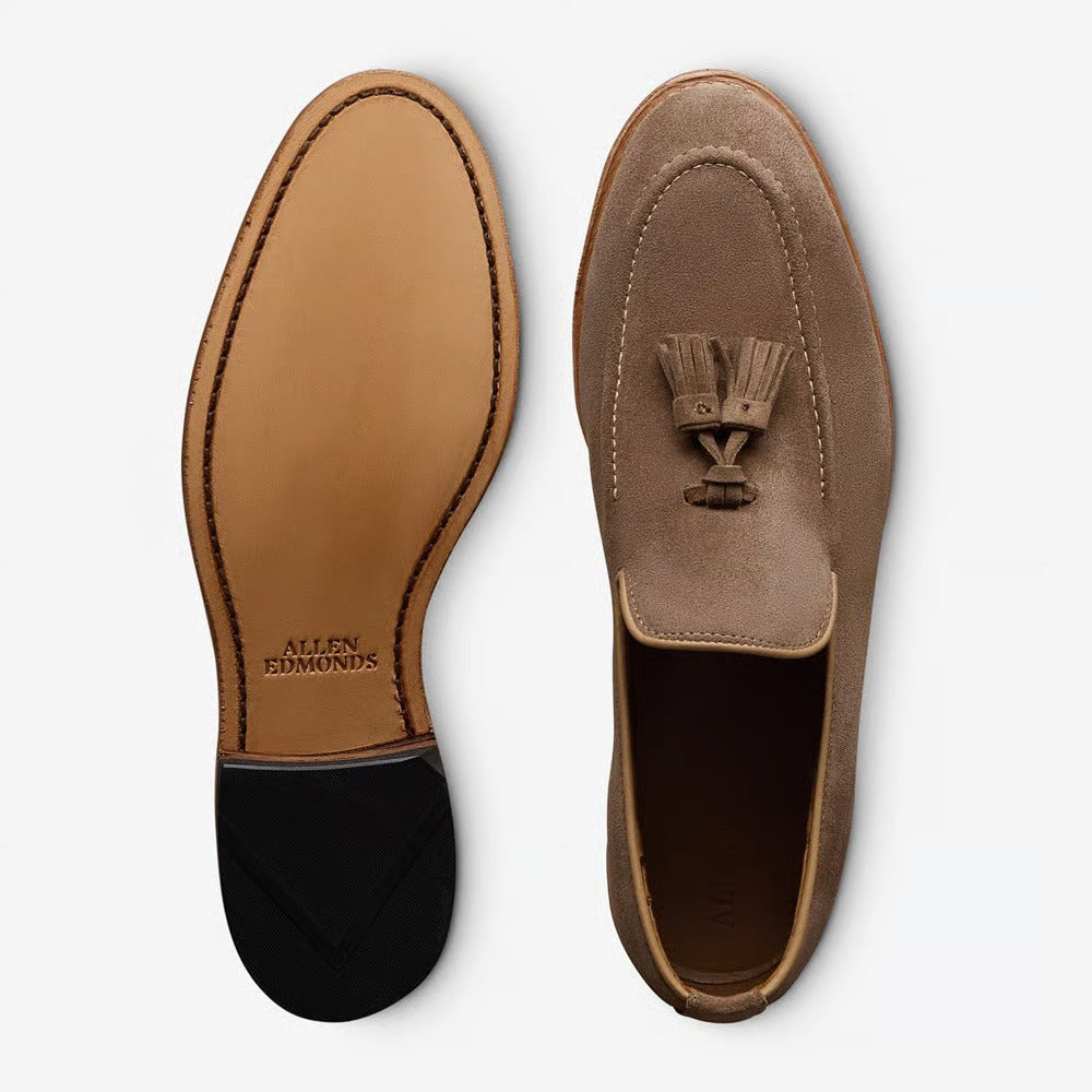 Randolph Tassel Loafer in Tobacco Suede by Allen Edmonds