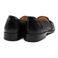 Riviera Basketweave Italian Calfskin Tassel Loafer in Black by Zelli Italia