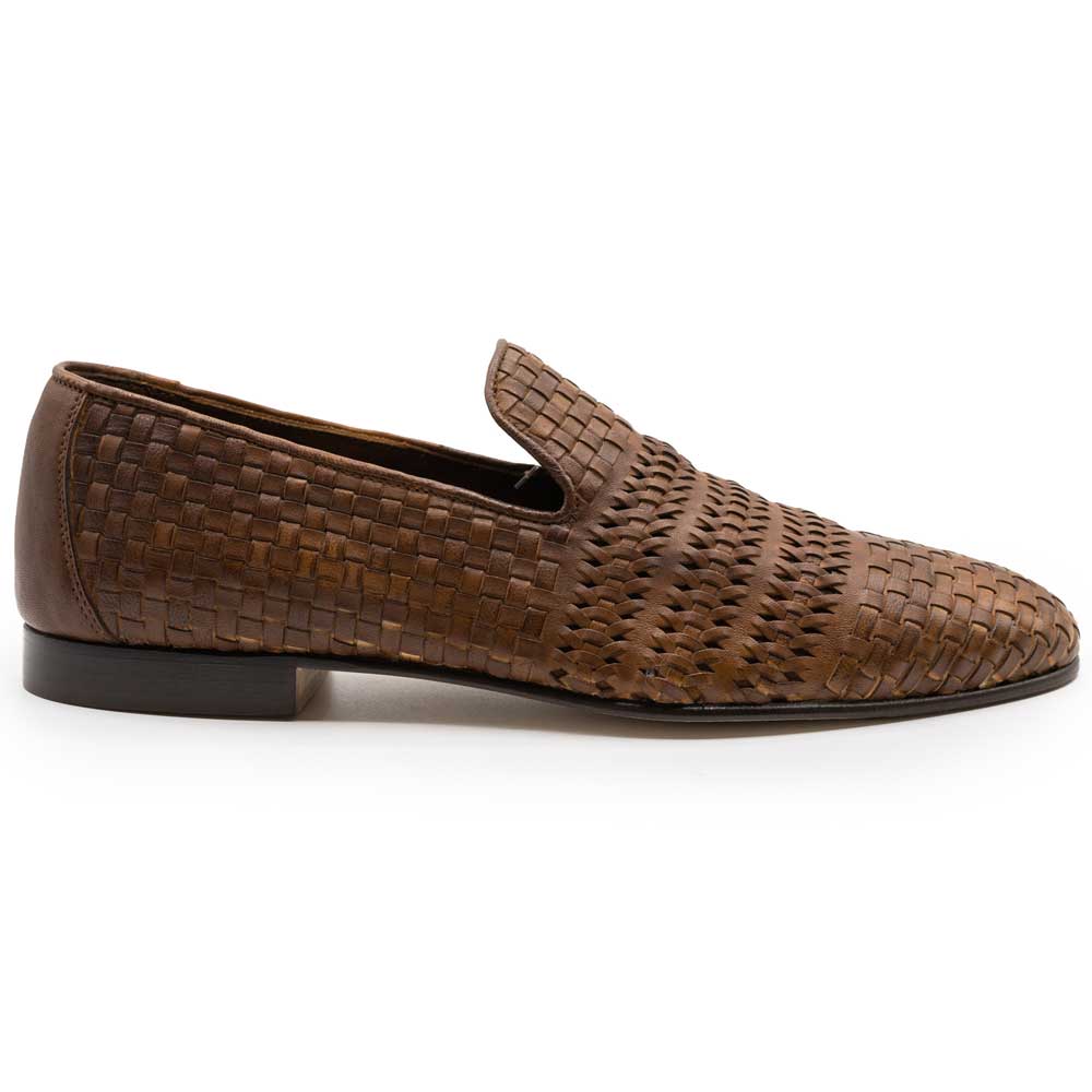 Tess Handwoven Italian Calfskin Loafer in Brown by Zelli Italia