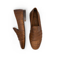 Tess Handwoven Italian Calfskin Loafer in Brown by Zelli Italia