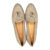 Naples Italian Kid Suede Tassel Loafer in Bone by Zelli Italia