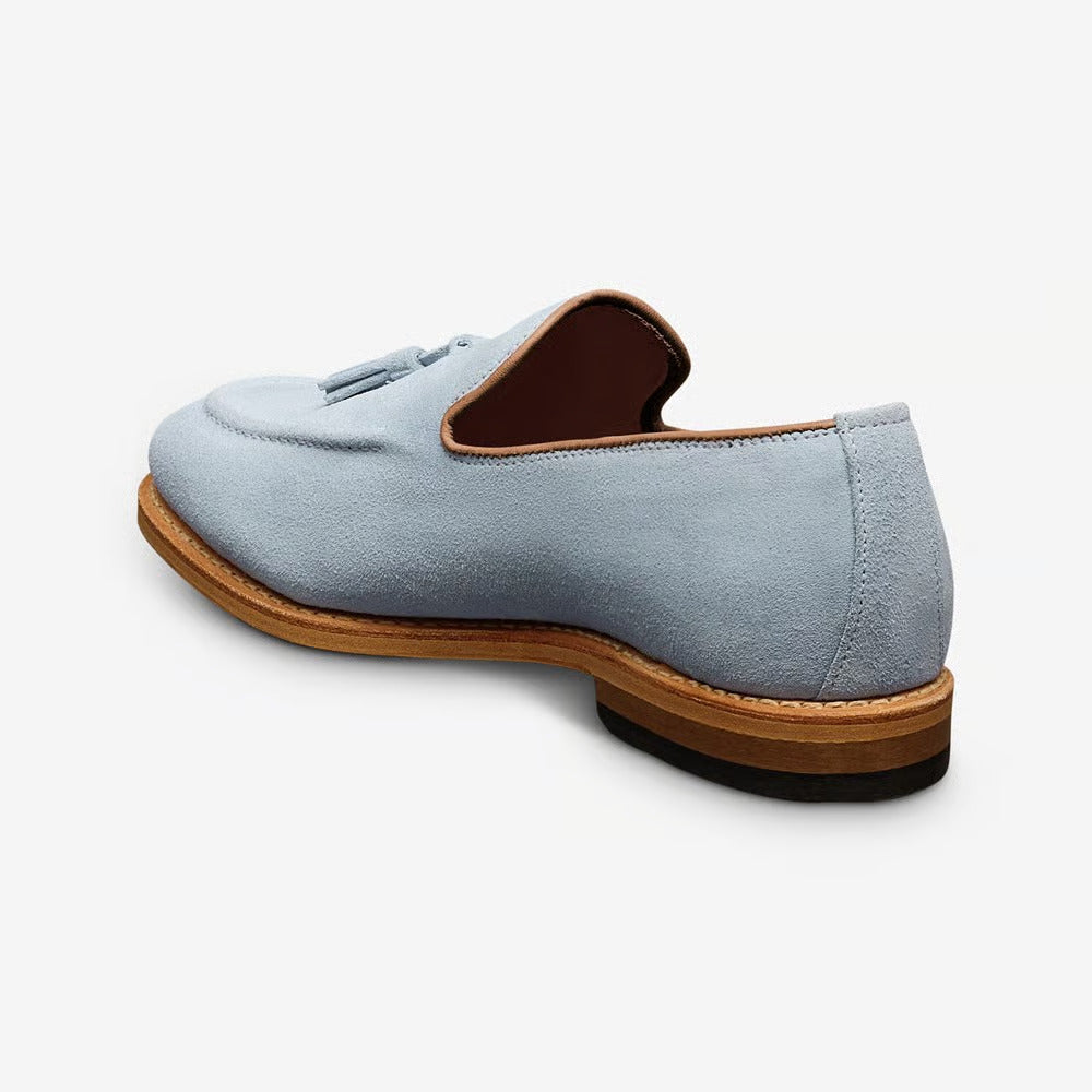 Randolph Tassel Loafer in Light Blue Suede by Allen Edmonds
