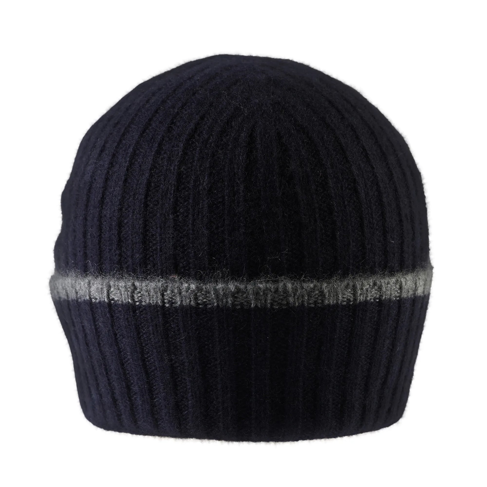 Pure Cashmere Rib Knit Beanie with Contrast Edge (Choice of Colors) by Wigens