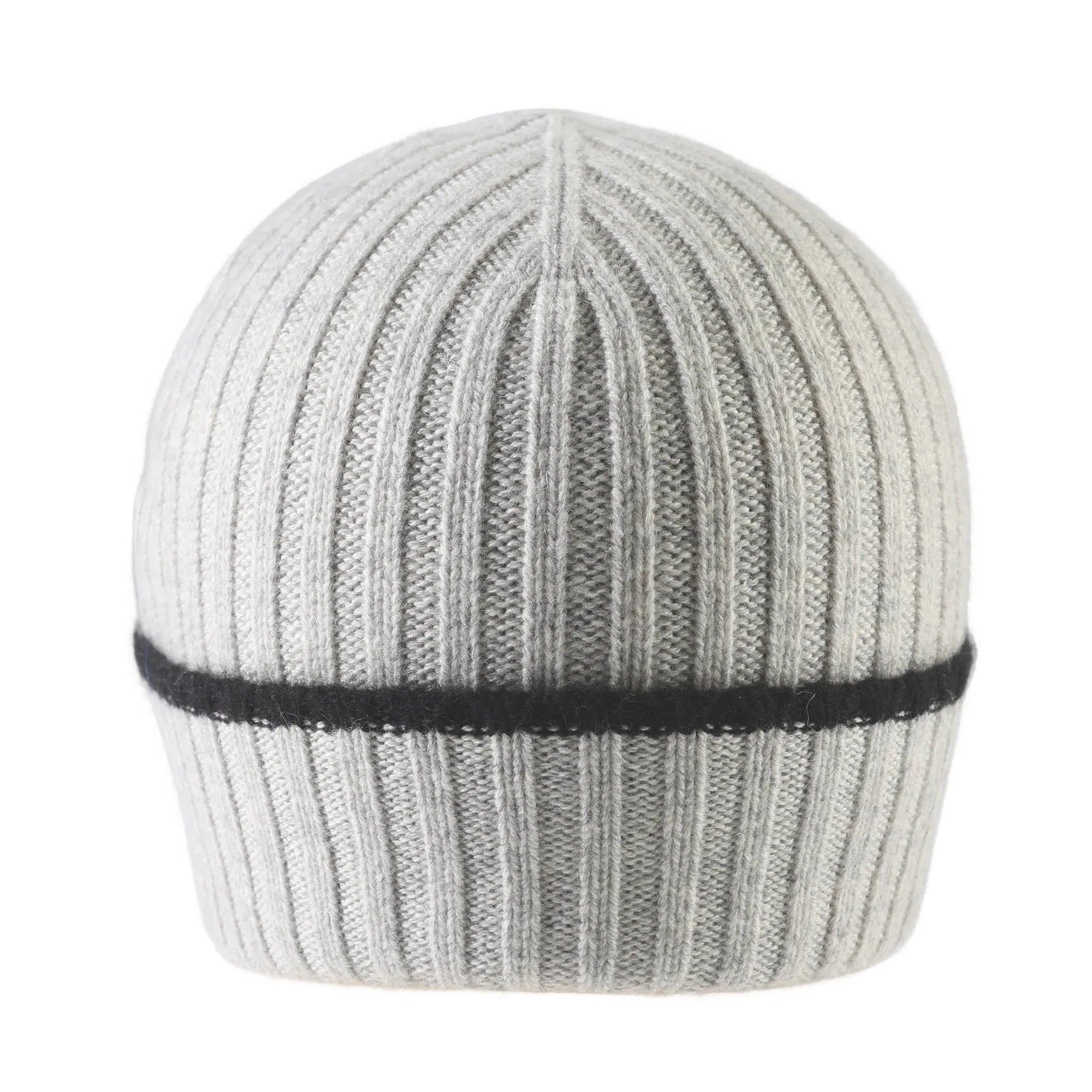 Pure Cashmere Rib Knit Beanie with Contrast Edge (Choice of Colors) by Wigens
