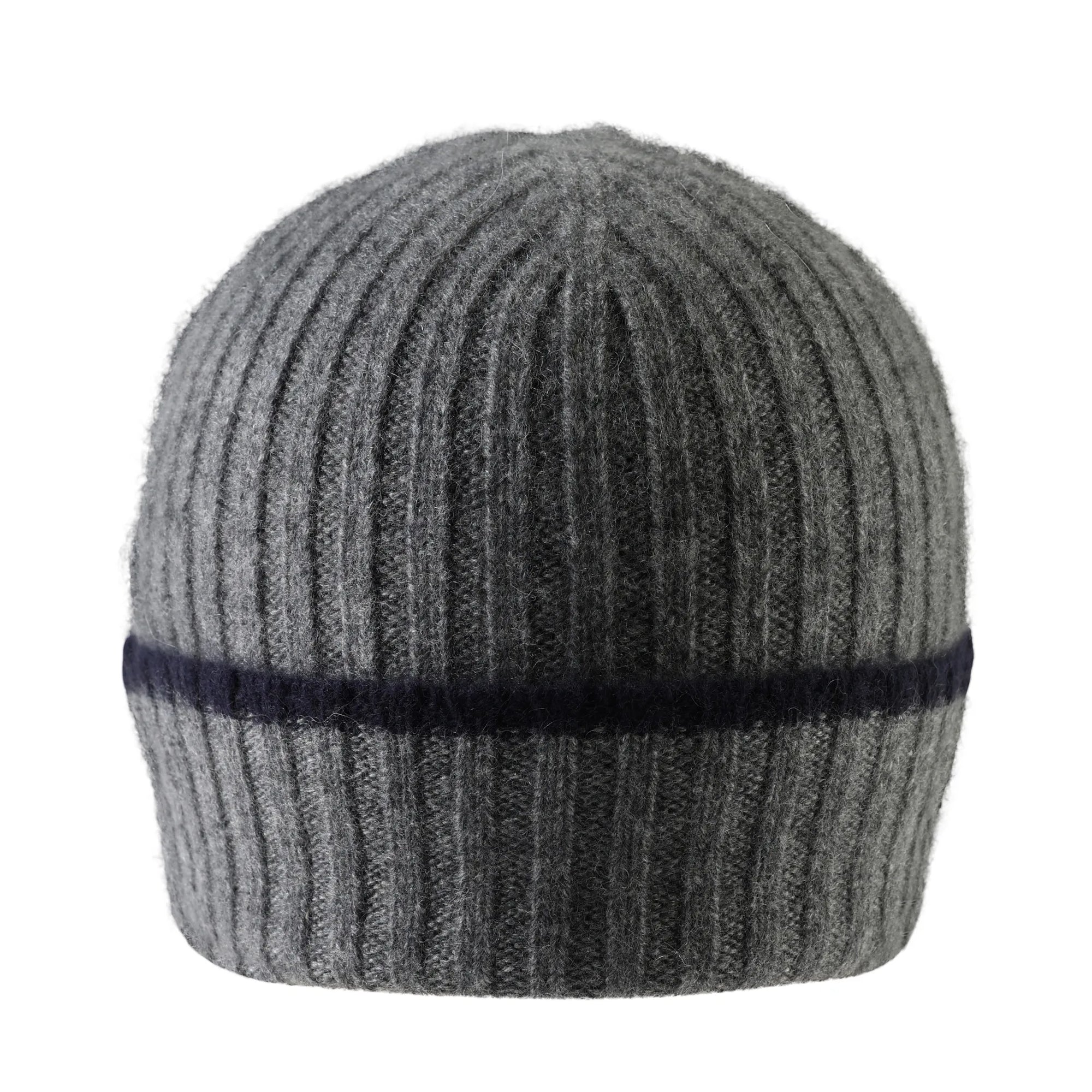 Pure Cashmere Rib Knit Beanie with Contrast Edge (Choice of Colors) by Wigens