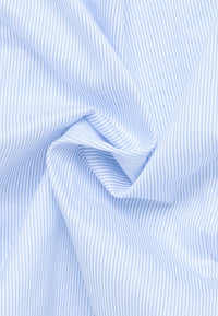 'Soft Luxury Shirt' In Sky Striped - Modern Fit - Two Ply Cotton Twill Everyday Shirt with Cutaway Collar by Eterna 1863