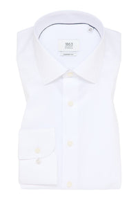'Luxury Shirt' in White - Comfort Fit - Two Ply Cotton Twill Dress Shirt with Kent Collar by Eterna 1863