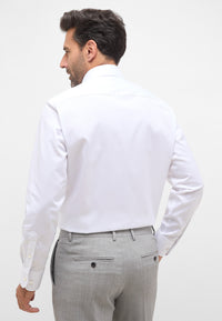 'Luxury Shirt' in White - Comfort Fit - Two Ply Cotton Twill Dress Shirt with Kent Collar by Eterna 1863