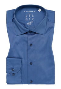 'Performance Shirt' in Ocean - Slim Fit Dress Shirt with Kent Collar by Eterna 1863