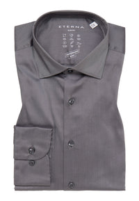 'Performance Shirt' in Steel Grey - Slim Fit Dress Shirt with Kent Collar by Eterna 1863