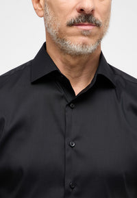 'Performance Shirt' in Black - Slim Fit Dress Shirt with Kent Collar by Eterna 1863