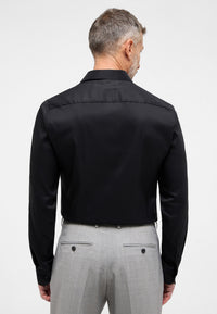 'Performance Shirt' in Black - Slim Fit Dress Shirt with Kent Collar by Eterna 1863