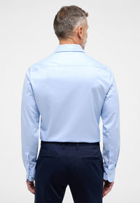 'Soft Luxury Shirt' In Light Blue - Slim Fit - Two Ply Cotton Twill Everyday Shirt with Cutaway Collar by Eterna 1863