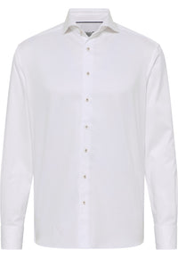 'Soft Luxury Shirt' In White - Modern Fit - Two Ply Cotton Twill Everyday Shirt with Cutaway Collar by Eterna 1863