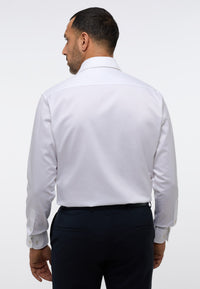 'Soft Luxury Shirt' In White - Modern Fit - Two Ply Cotton Twill Everyday Shirt with Cutaway Collar by Eterna 1863