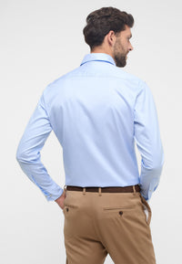 'Soft Luxury Shirt' In Light Blue - Modern Fit - Two Ply Cotton Twill Everyday Shirt with Cutaway Collar by Eterna 1863