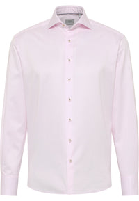 'Soft Luxury Shirt' In Pink - Modern Fit - Two Ply Cotton Twill Everyday Shirt with Cutaway Collar (Size 17 1/2 Regular) by Eterna 1863