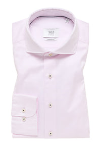 'Soft Luxury Shirt' In Pink - Modern Fit - Two Ply Cotton Twill Everyday Shirt with Cutaway Collar (Size 17 1/2 Regular) by Eterna 1863