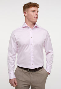 'Soft Luxury Shirt' In Pink - Modern Fit - Two Ply Cotton Twill Everyday Shirt with Cutaway Collar (Size 17 1/2 Regular) by Eterna 1863