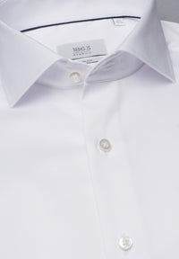 Slim Fit Luxury Shirt Two Ply Cotton Twill Dress Shirt with Cutaway Collar in White by Eterna 1863