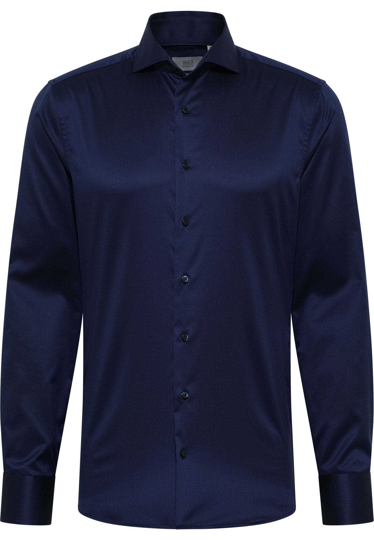 Luxury Shirt' In Navy Blue - Slim Fit - Two Ply Cotton Twill Dress Sh Luxury Shirt' In Navy Blue - Slim Fit - Two Ply Cotton Twill Dress Sh
