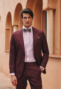 'Luxury Shirt' In Pink - Slim Fit - Two Ply Cotton Twill Dress Shirt with Cutaway Collar by Eterna 1863