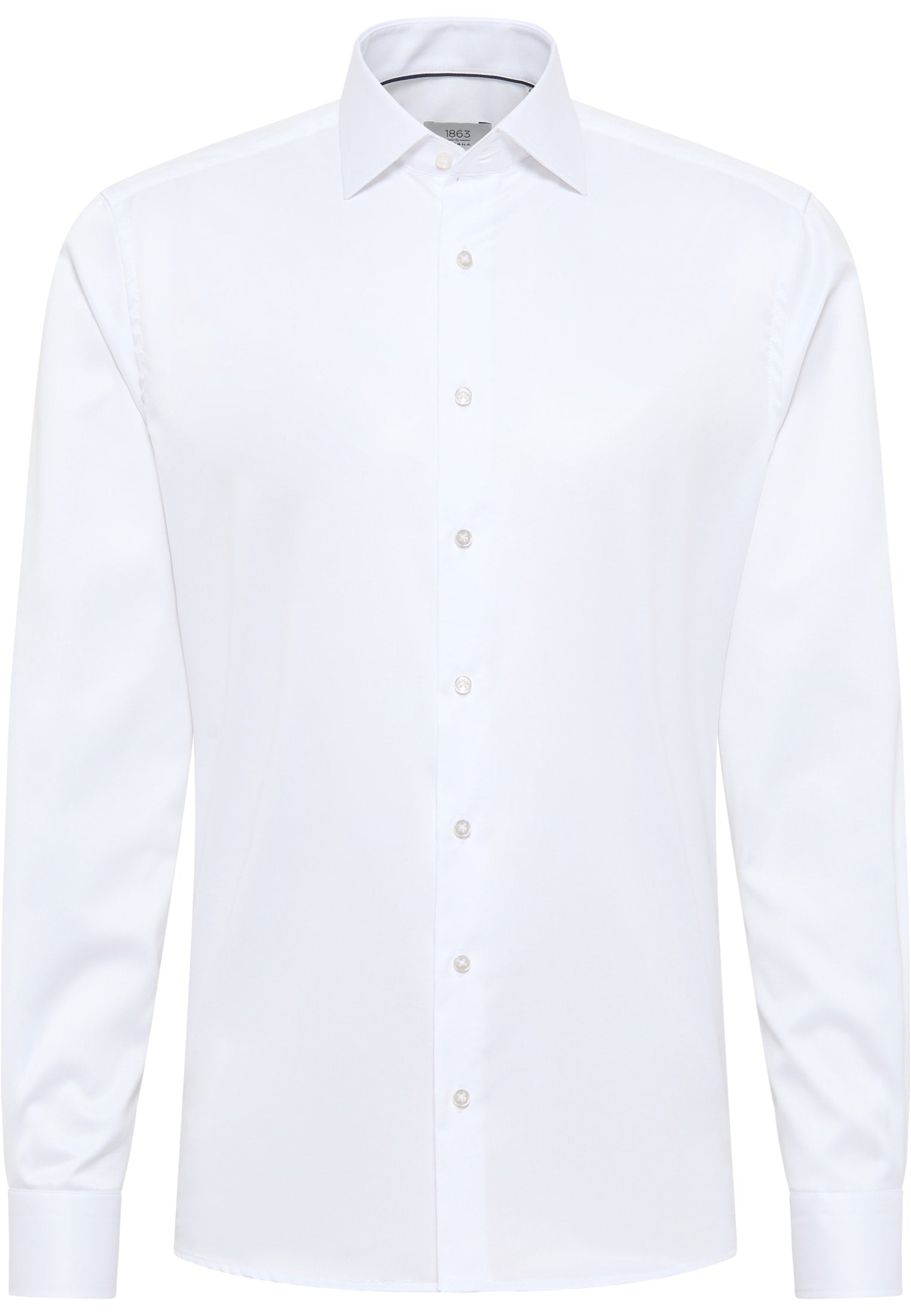 'Luxury Shirt' in White - Modern Fit - Two Ply Cotton Twill Dress Shirt with Kent Collar by Eterna 1863