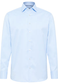 'Luxury Shirt' in Sky Blue - Modern Fit - Two Ply Cotton Twill Dress Shirt with Kent Collar by Eterna 1863