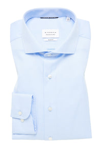 'Cover Shirt' In Sky Blue - Slim Fit - Opaque Half Ply Cotton Twill Shirt with Cutaway Collar by Eterna 1863