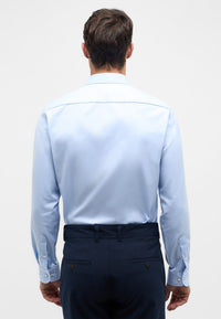 'Cover Shirt' In Sky Blue - Slim Fit - Opaque Half Ply Cotton Twill Shirt with Cutaway Collar by Eterna 1863