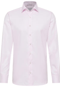 'Cover Shirt' In Pink - Modern Fit - Opaque Half Ply Cotton Twill Shirt with Kent Collar by Eterna 1863