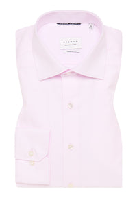 'Cover Shirt' In Pink - Modern Fit - Opaque Half Ply Cotton Twill Shirt with Kent Collar by Eterna 1863
