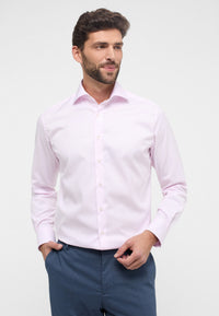 'Cover Shirt' In Pink - Modern Fit - Opaque Half Ply Cotton Twill Shirt with Kent Collar by Eterna 1863