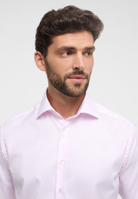 'Cover Shirt' In Pink - Modern Fit - Opaque Half Ply Cotton Twill Shirt with Kent Collar by Eterna 1863