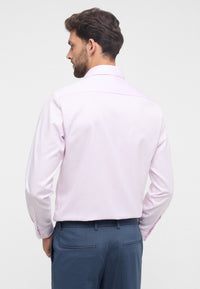'Cover Shirt' In Pink - Modern Fit - Opaque Half Ply Cotton Twill Shirt with Kent Collar by Eterna 1863