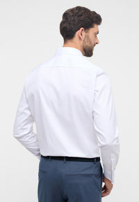 'Cover Shirt' in White with French Cuff - Modern Fit - Opaque Half Ply Cotton Twill Shirt with Cutaway Collar by Eterna 1863
