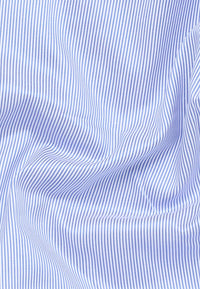 'Luxury Twill' in Royal Blue Micro Striped - Modern Fit - Two Ply Cotton Twill Dress Shirt with Kent Collar by Eterna 1863