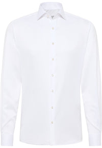 'Luxury Shirt' in White with French Cuff - Modern Fit - Two Ply Cotton Twill Dress Shirt with Kent Collar by Eterna 1863