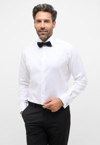 'Luxury Shirt' in White with French Cuff - Modern Fit - Two Ply Cotton Twill Dress Shirt with Kent Collar by Eterna 1863