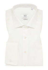 'Luxury Shirt' in Champagne with French Cuff - Modern Fit - Two Ply Cotton Twill Dress Shirt with Kent Collar by Eterna 1863