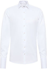 'Luxury Shirt' in White with French Cuff - Slim Fit - Two Ply Cotton Twill Dress Shirt with Kent Collar by Eterna 1863