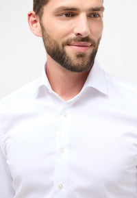 'Luxury Shirt' in White with French Cuff - Slim Fit - Two Ply Cotton Twill Dress Shirt with Kent Collar by Eterna 1863